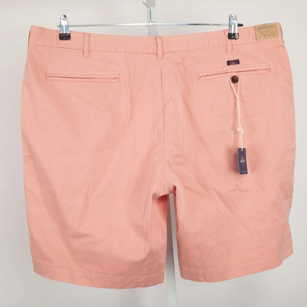 Faherty Stretch Chino Shorts Mens 42 Coral Pink Garment Dyed MBC0017COR New